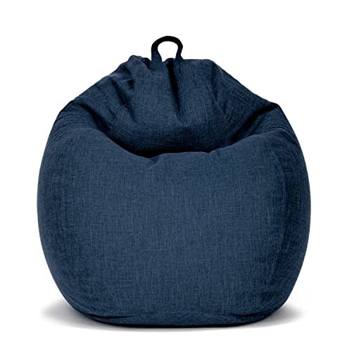 Green Bean© Indoor XXL Sitzsack mit 300 Liter mit EPS-Perlen Füllung - Kuschelig Weich Waschbar - Drinnen Stoff Bodenkissen Liegekissen Sitzkissen - Dunkelblau Navy von Green Bean