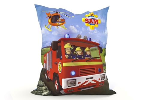 Green Bean Kinder Sitzsack Feuerwehrmann Sam 100x135cm mit 270 Liter hochwertiger EPS Perlen Füllung und waschbarem Motiv Wechsel-Bezug aus 100% Baumwoll - Riesensitzsack Bean Bag Sitzkissen von Green Bean