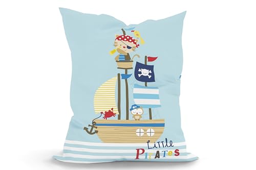 Green Bean Kinder Sitzsack Little Pirate 100x135cm mit 270 Liter hochwertiger EPS Perlen Füllung und waschbarem Motiv Wechsel-Bezug aus 100% Baumwoll - Riesensitzsack Bean Bag Sitzkissen von Green Bean
