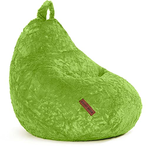 Green Bean© Plüsch Sitzsack 45x45x60cm - Indoor Sitzkissen mit 120L EPS Perlen Füllung Kuschelig Waschbar - Bean Bag Bodenkissen Lounge Chair Sitzhocker - Grün von Green Bean