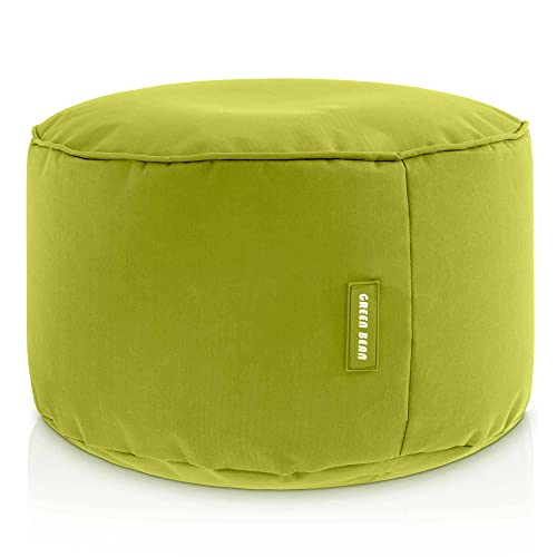 Green Bean© Sitzsack-Hocker 45x25cm mit EPS-Perlen Füllung - Fußhocker Fußkissen Sitz-Pouf für Sitzsäcke - Bodenkissen für Kinder und Erwachsene - Fußablage Sitzkissen Sitzhocker Grün von Green Bean