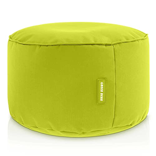 Green Bean© Sitzsack-Hocker 45x25cm mit EPS-Perlen Füllung - Fußhocker Fußkissen Sitz-Pouf für Sitzsäcke - Bodenkissen für Kinder und Erwachsene - Fußablage Sitzkissen Sitzhocker Hellgrün von Green Bean