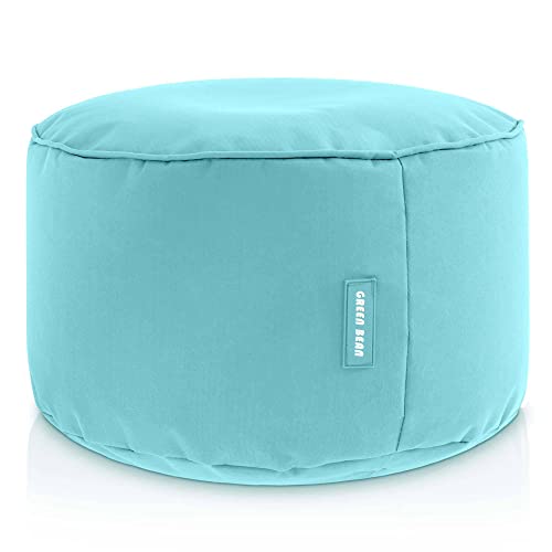 Green Bean Sitzsack-Hocker 45x25cm mit EPS-Perlen Füllung - Fußhocker Fußkissen Sitz-Pouf für Sitzsäcke - Bodenkissen für Kinder und Erwachsene - Fußablage Sitzkissen Sitzhocker Aquamarin von Green Bean
