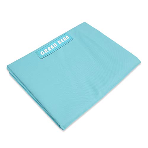 Green Bean Square XXL Riesensitzsackhülle 140x180 cm - PVC Bezug - Indoor und Outdoor Sitzsackhülle - Bean Bag Bezug - Sitzsackbezug ohne Füllung - Lounge Chair Hülle - abwaschbar - Aquamarin von Green Bean