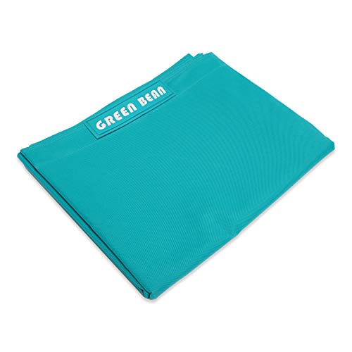 Green Bean Square XXL Riesensitzsackhülle 140x180 cm - PVC Bezug - Indoor und Outdoor Sitzsackhülle - Bean Bag Bezug - Sitzsackbezug ohne Füllung - Lounge Chair Hülle - abwaschbar - Türkis von Green Bean