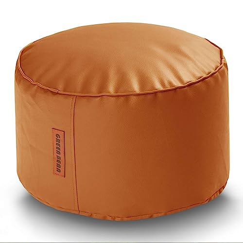 Green Bean Sitzhocker aus Kunstleder - Pouf mit EPS Perlen Füllung - 43 x 30 cm - perfekte Ergänzung zum Sitzsack - Sitzwürfel Sitzkissen Hocker Fußhocker - Cognac von Green Bean