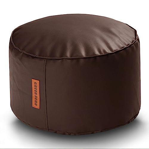 Green Bean Sitzhocker aus Kunstleder - Pouf mit EPS Perlen Füllung - 43 x 30 cm - perfekte Ergänzung zum Sitzsack - Sitzwürfel Sitzkissen Hocker Fußhocker - Dunkelbraun von Green Bean