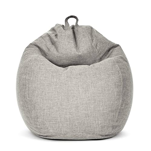 Green Bean© Indoor Sitzsack mit 200 Liter mit EPS-Perlen Füllung Kuschelig Weich Waschbar - Drinnen Stoff Bodenkissen Liegekissen Sitzkissen Lounge - Silber Grau von Green Bean