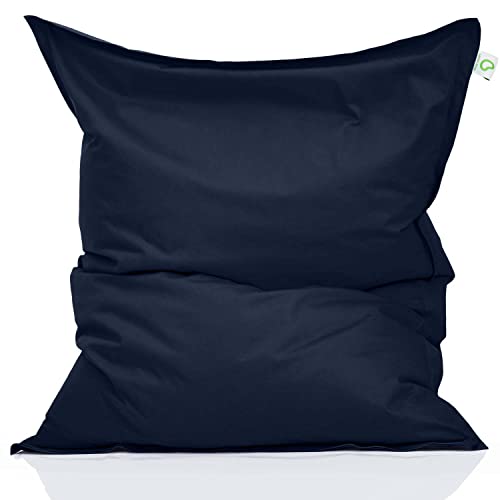 Green Bean Indoor Sitzsack XXL 140x180cm 380 Liter Kinder & Erwachsene Bean Bag EPS Perlen Füllung Riesensitzsack Groß Liegekissen Sitzkissen - Navy Dunkelblau von Green Bean