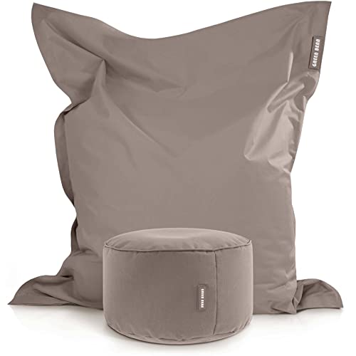 Green Bean 2er Set XXL Sitzsack inkl. Pouf fertig befüllt mit EPS-Perlen - Riesensitzsack 140x180 Liege-Kissen Bean-Bag Chair Loung Bodenkissen Green Bean 2er Set XXL Sitzsack inkl. Pouf fertig befüllt mit EPS-Perlen - Riesensitzsack 140x180 Liege-Kissen Bean-Bag Chair Loung Bodenkissen von Green Bean