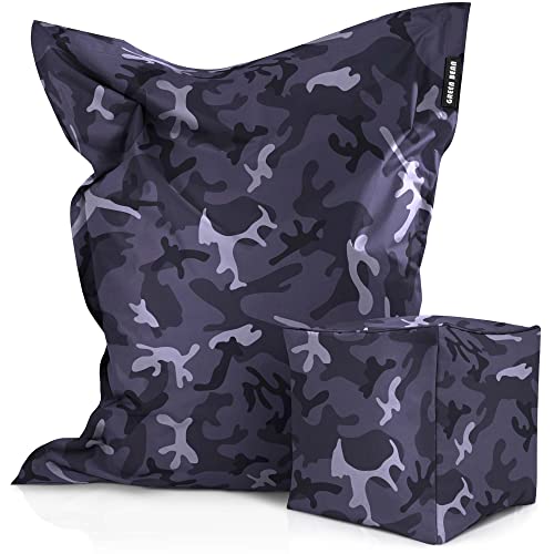 Green Bean 2er Set XXL Sitzsack inkl. Pouf fertig befüllt mit EPS-Perlen - Riesensitzsack 140x180 Liege-Kissen Bean-Bag Chair Loung Bodenkissen Green Bean 2er Set XXL Sitzsack inkl. Pouf fertig befüllt mit EPS-Perlen - Riesensitzsack 140x180 Liege-Kissen Bean-Bag Chair Loung Bodenkissen von Green Bean