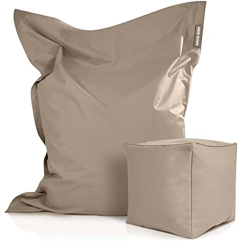 Green Bean 2er Set XXL Sitzsack inkl. Pouf fertig befüllt mit EPS-Perlen - Riesensitzsack 140x180 Liege-Kissen Bean-Bag Chair Loung Bodenkissen Green Bean 2er Set XXL Sitzsack inkl. Pouf fertig befüllt mit EPS-Perlen - Riesensitzsack 140x180 Liege-Kissen Bean-Bag Chair Loung Bodenkissen von Green Bean