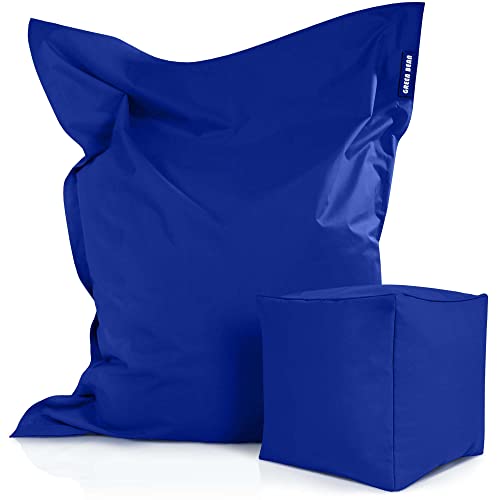 Green Bean 2er Set XXL Sitzsack inkl. Pouf fertig befüllt mit EPS-Perlen - Riesensitzsack 140x180 Liege-Kissen Bean-Bag Chair Loung Bodenkissen Green Bean 2er Set XXL Sitzsack inkl. Pouf fertig befüllt mit EPS-Perlen - Riesensitzsack 140x180 Liege-Kissen Bean-Bag Chair Loung Bodenkissen von Green Bean