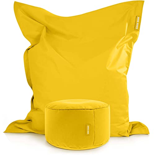 Green Bean 2er Set XXL Sitzsack inkl. Pouf fertig befüllt mit EPS-Perlen - Riesensitzsack 140x180 Liege-Kissen Bean-Bag Chair Loung Bodenkissen Green Bean 2er Set XXL Sitzsack inkl. Pouf fertig befüllt mit EPS-Perlen - Riesensitzsack 140x180 Liege-Kissen Bean-Bag Chair Loung Bodenkissen von Green Bean