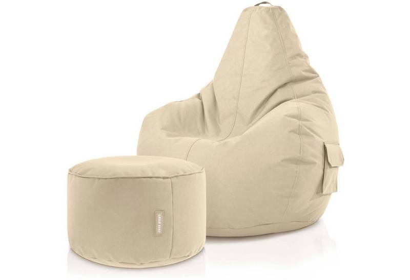 Green Bean Gaming Chair Cozy + Stay, Set Sitzsack mit Sitzhocker, Sitzkissen, Relax-Sessel von Green Bean