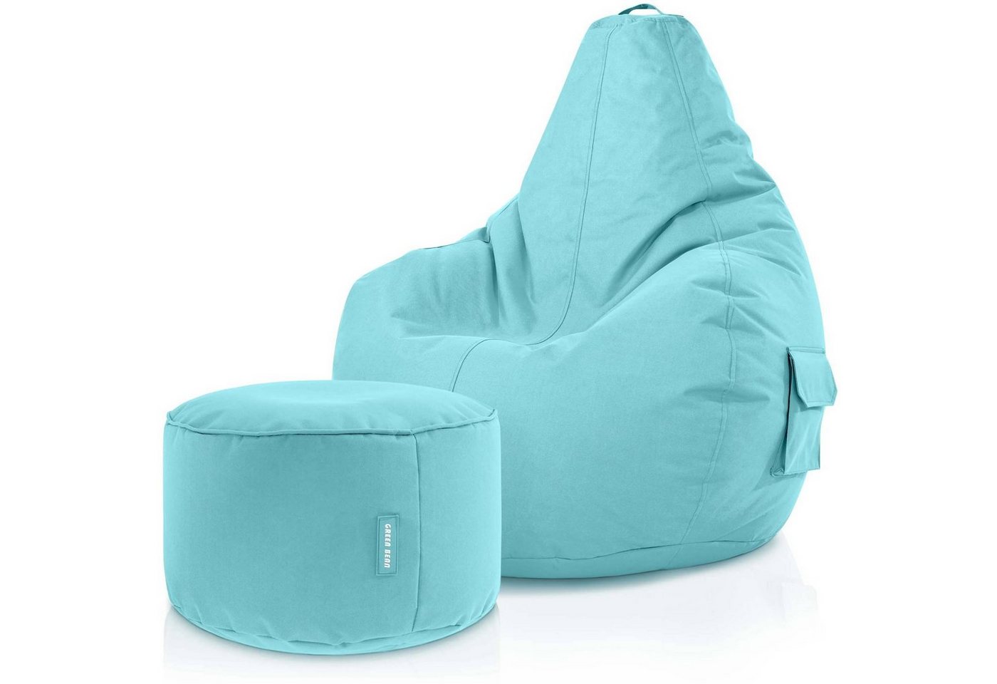Green Bean Gaming Chair Cozy + Stay, Set Sitzsack mit Sitzhocker, Sitzkissen, Relax-Sessel von Green Bean