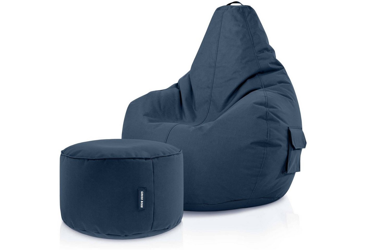 Green Bean Gaming Chair Cozy + Stay, Set Sitzsack mit Sitzhocker, Sitzkissen, Relax-Sessel von Green Bean