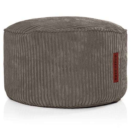 Green Bean Indoor Sitzhocker Pouf 45x25cm EPS-Perlen Füllung & Cordstoff Kuschelig Weich Waschbar - Drinnen Bodenkissen Liegekissen Sitzkissen Sitzhocker Sessel Kinder Erwachsene Stoff Anthrazit von Green Bean
