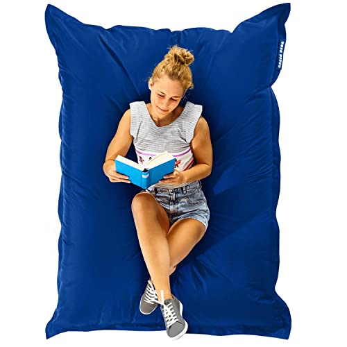 Green Bean Sitzsack XXL 140x180cm 380 Liter Kinder & Erwachsene Bean Bag EPS Perlen Füllung Riesensitzsack Groß Draußen Outdoor Liegekissen Waschbar Wetterfest Lounge Sitzkissen Bodenkissen Blau von Green Bean