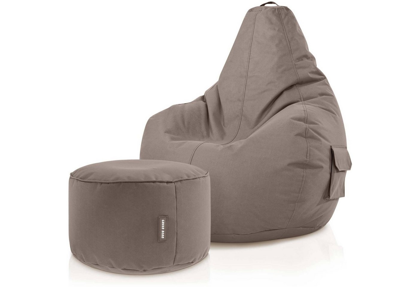 Green Bean Sitzsack Cozy + Stay, Set Sitzsack mit Sitzhocker, Sitzkissen, Relax-Sessel von Green Bean