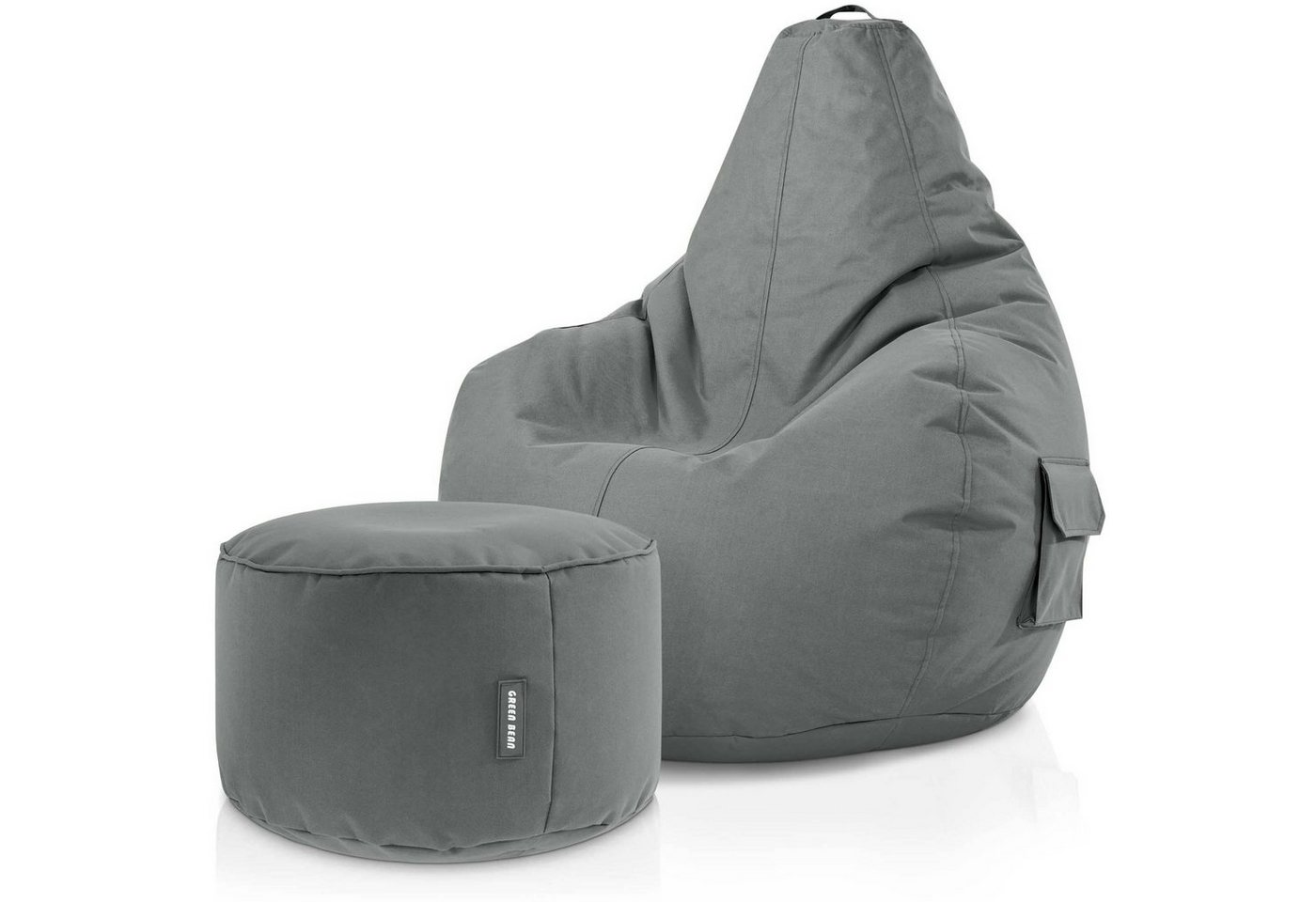Green Bean Sitzsack Cozy + Stay, Set Sitzsack mit Sitzhocker, Sitzkissen, Relax-Sessel von Green Bean