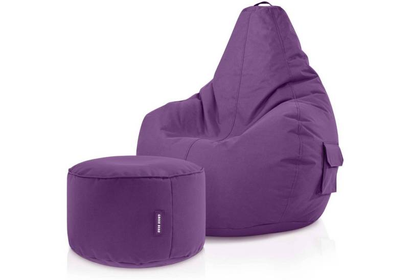 Green Bean Sitzsack Cozy + Stay, Set Sitzsack mit Sitzhocker, Sitzkissen, Relax-Sessel von Green Bean