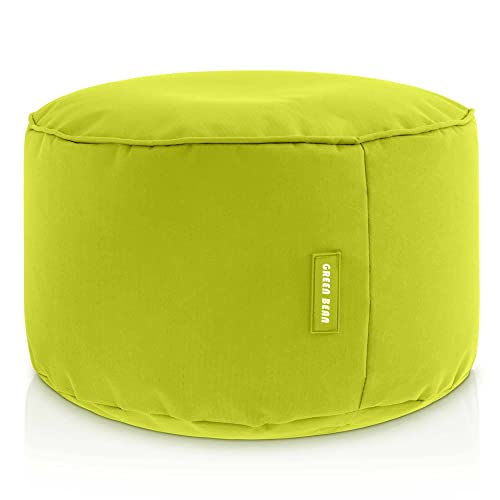 Green Bean Sitzsack-Hocker 25x45cm mit EPS-Perlen Füllung - Fußhocker Fußkissen Sitz-Pouf für Sitzsäcke - Bodenkissen für Kinder und Erwachsene - Fußablage Sitzkissen Sitzhocker Hellgrün von Green Bean