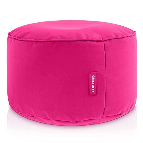 Green Bean Sitzsack-Hocker 25x45cm mit EPS-Perlen Füllung - Fußhocker Fußkissen Sitz-Pouf für Sitzsäcke - Bodenkissen für Kinder und Erwachsene - Fußablage Sitzkissen Sitzhocker Pink von Green Bean