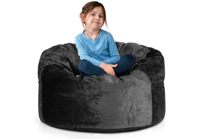 Green Bean Sitzsack Riesen-Sitzsack Jumbo XXL Velours (Riesensitzsack mit Memory-Schaum Flockenfüllung, 1 St., Made in Germany - in 5 Größen (3ft - 7ft), Hülle abnehmbar mit Reißerschluss von Green Bean