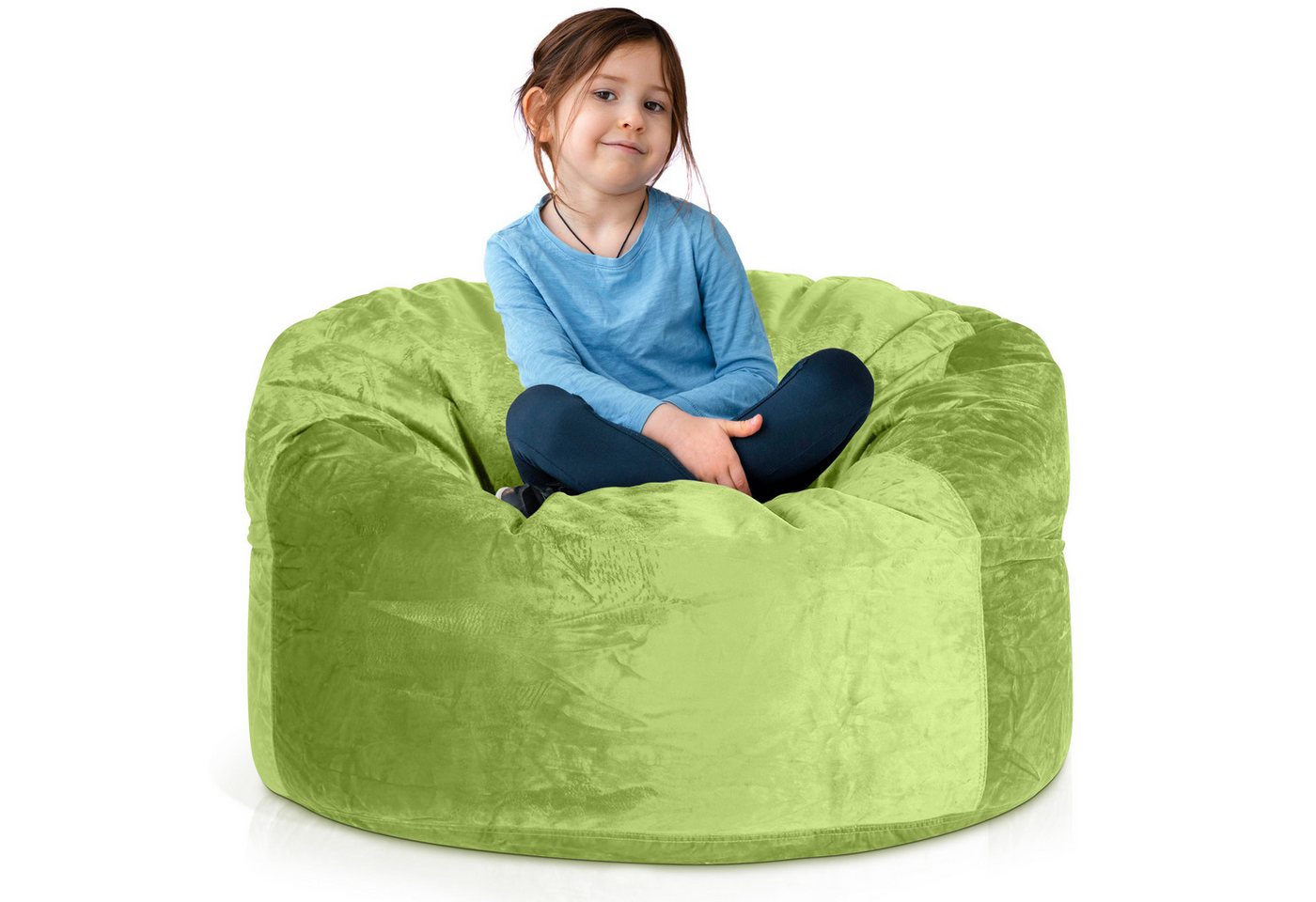 Green Bean Sitzsack Riesen-Sitzsack Jumbo XXL Velours (Riesensitzsack mit Memory-Schaum Flockenfüllung, 1 St., Made in Germany - in 5 Größen (3ft - 7ft), Hülle abnehmbar mit Reißerschluss von Green Bean
