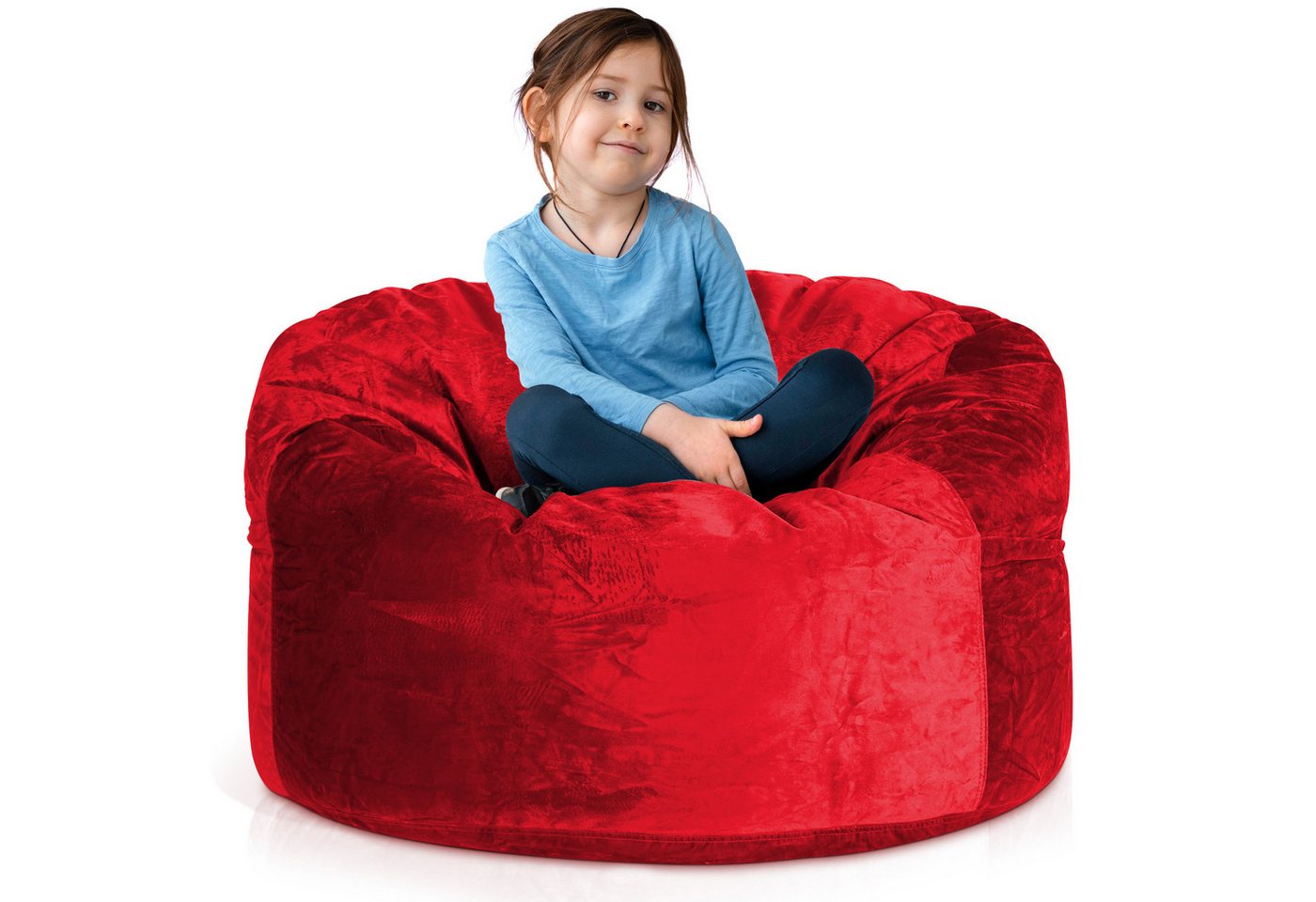 Green Bean Sitzsack Riesen-Sitzsack Jumbo XXL Velours (Riesensitzsack mit Memory-Schaum Flockenfüllung, 1 St., Made in Germany - in 5 Größen (3ft - 7ft), Hülle abnehmbar mit Reißerschluss von Green Bean