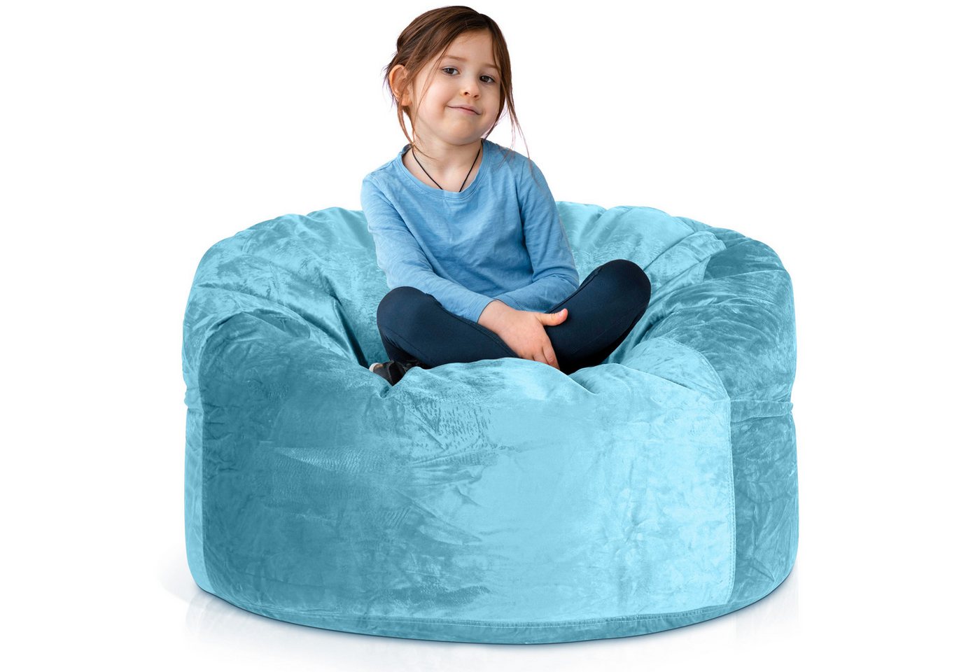 Green Bean Sitzsack Riesen-Sitzsack Jumbo XXL Velours (Riesensitzsack mit Memory-Schaum Flockenfüllung, 1 St., Made in Germany - in 5 Größen (3ft - 7ft), Hülle abnehmbar mit Reißerschluss von Green Bean