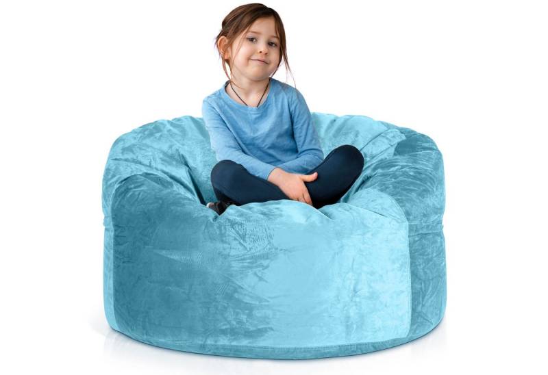 Green Bean Sitzsack Riesen-Sitzsack Jumbo XXL Velours (Riesensitzsack mit Memory-Schaum Flockenfüllung, 1 St., Made in Germany - in 5 Größen (3ft - 7ft), Hülle abnehmbar mit Reißerschluss von Green Bean