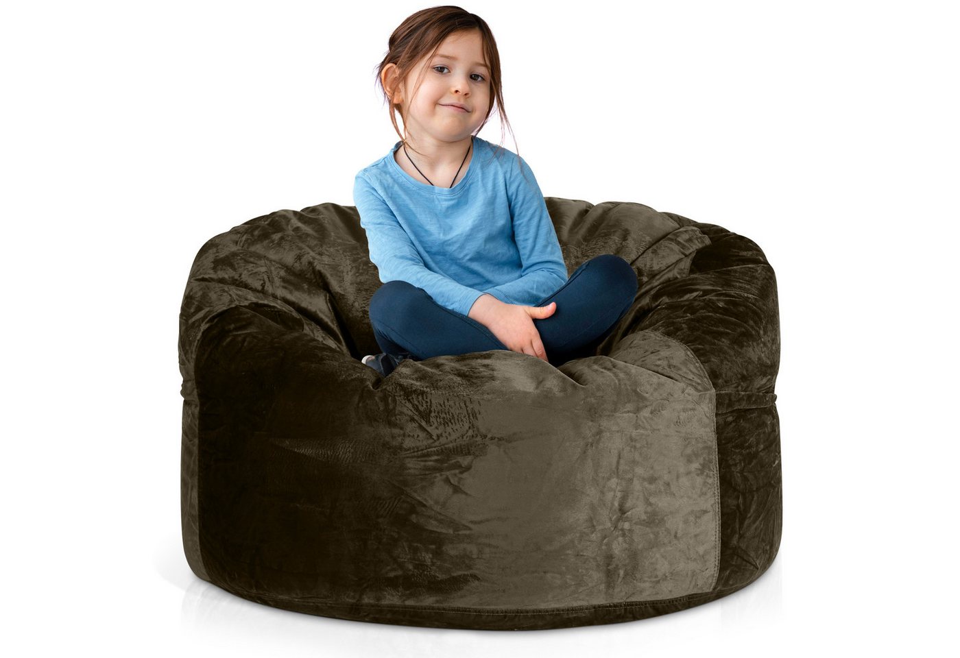 Green Bean Sitzsack Riesen-Sitzsack Jumbo XXL Velours (Riesensitzsack mit Memory-Schaum Flockenfüllung, Made in Germany - in 5 Größen (3ft - 7ft), Hülle abnehmbar mit Reißerschluss von Green Bean