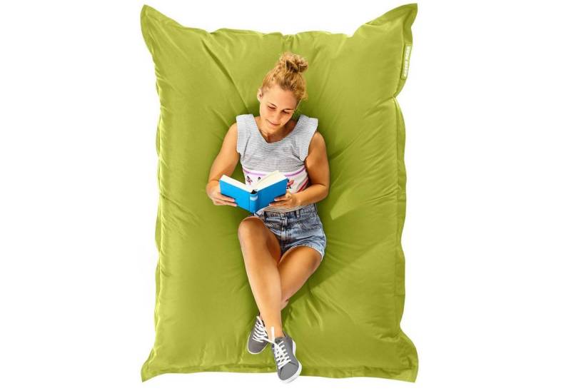 Green Bean Sitzsack Square (XXL Riesensitzsack 140x180cm 380 Liter Kinder & Erwachsene Bean Bag EPS Perlen Füllung, Groß Draußen Outdoor Liegekissen), Waschbar Wetterfest Lounge Sitzkissen Bodenkissen von Green Bean