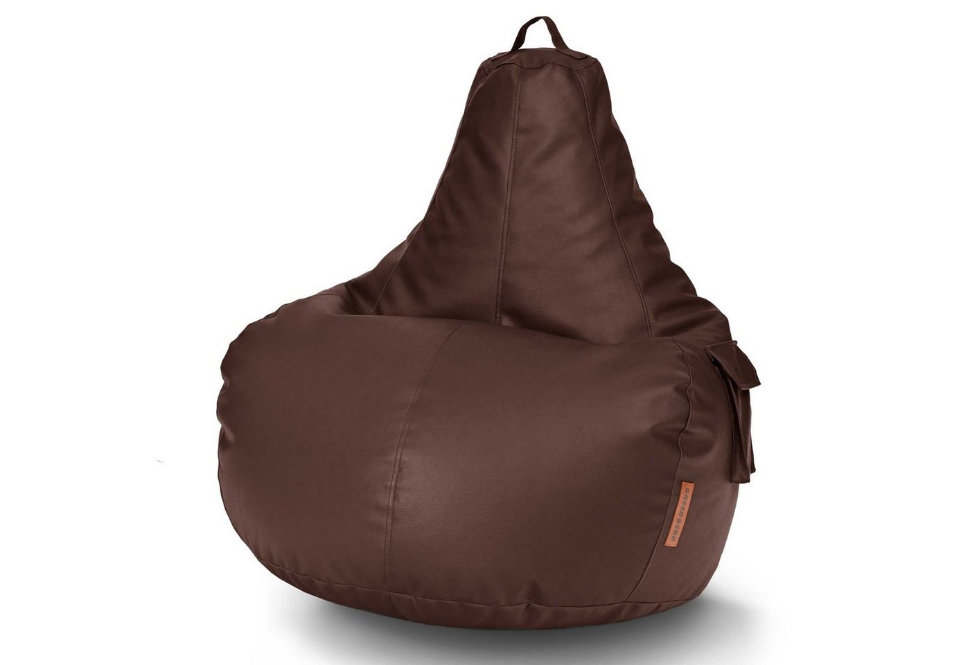 Green Bean Sitzsack aus Kunstleder mit Füllmaterial (EPS Perlen) in 3 Farben (Indoor & Outdoor, abwaschbare Oberfläche, Gamingstuhl mit Rückenlehne), Bean Bag Sitzkissen Sitzpuff Sitzsessel Bodenkissen Lounge von Green Bean