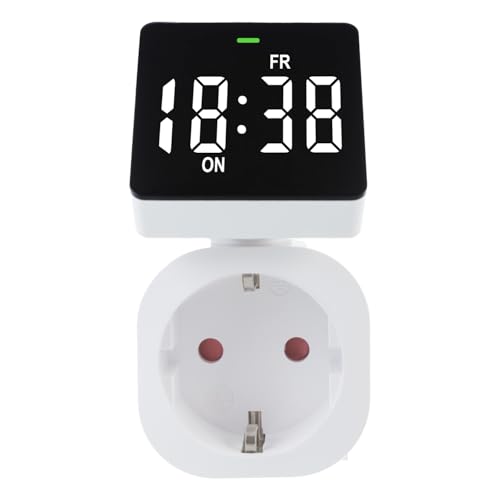 Green Blue Digitale Zeitschaltuhr Steckdose mit 8 individuell einstellbaren Programmen | max. Belastung 16A/3680W | LCD-Display, IP20 Schutzklasse für den Innenbereich von Green Blue