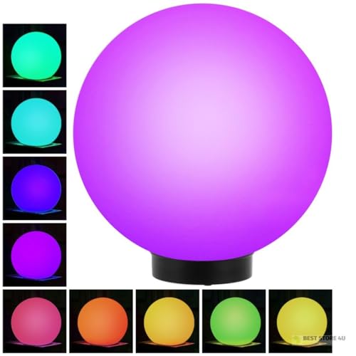 Green Blue GB167 Außensolarlampe Solarkugel Solarleuchte LED Leuchtkugel Garten Beleuchtung Verschiedene Leuchtfarben (Color, 30cm) von Green Blue