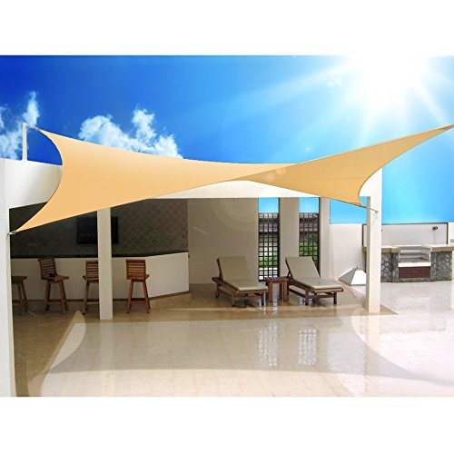 Green Blue GB505 Sonnensegel Sonnenschirm Sonnenschutz Windschutz UV-Schutz Sonne Quadrat Creme 5m x 5m (5 Meter) von Green Blue