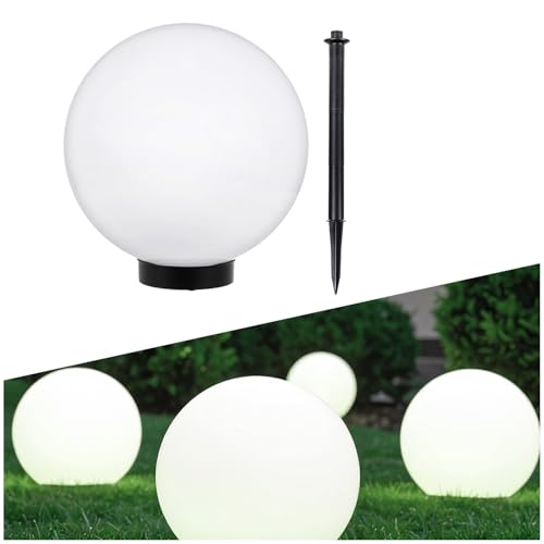 GreenBlue GB123 Außensolarlampe Kugel Solarleuchte LED Durchmesser 20cm (Weiß) von Green Blue