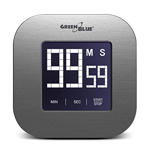 GreenBlue GB524 Magnetischer Digital-Timer mit Touchscreen Countdown Modus Stoppuhr Magnetische Rückseite von Green Blue