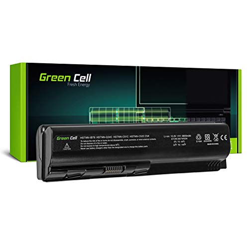 Green Cell® Extended Serie HSTNN-LB72 / HSTNN-IB72 Laptop Akku für HP G50 G51 G60 G61 G70 G71 HP Pavilion DV4 DV5 DV6 DV6T (12 Zellen 8800mAh 10.8V Schwarz) von Green Cell