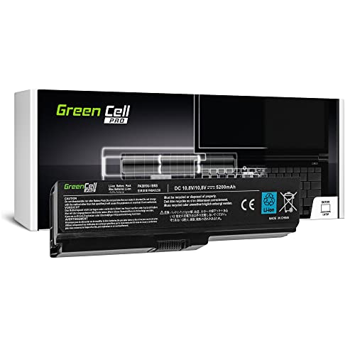 Green Cell® PRO Serie PA3817U-1BRS Laptop Akku für Toshiba Satellite C650 C650D C655 C660 C660D C670 C670D L750 L750D L755 (Original Samsung SDI Zellen, 6 Zellen, 5200mAh, Schwarz) von Green Cell