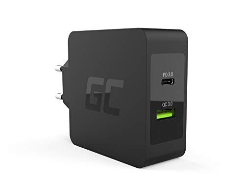 Green Cell 30W USB-C PD Ladegerät mit USB-C Kabel und USB-Anschluss mit QC3.0 Schnellladung Netzteil für Apple MacBook 12 13, iPhone 12 11 X 8, Samsung Galaxy S10 S20 und andere von Green Cell