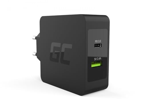 Green Cell 45W USB-C PD Ladegerät mit USB-C Kabel und zusätzlichem USB-Anschluss Netzteil für Apple MacBook 12, ASUS ZenBook 3 / Flip S, HP Spectre 13 / x360 13 / Envy x2 und andere von Green Cell