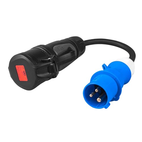 Green Cell Adapter von Rot 16A 400V CEE Kupplung 5-Polig Steckdose auf Blau 16A 230V CEE 3P Stecker IP44 3x2.5 mm2 Green Cell Adapter von Rot 16A 400V CEE Kupplung 5-Polig Steckdose auf Blau 16A 230V CEE 3P Stecker IP44 3x2.5 mm2 von Green Cell
