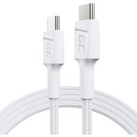 Green Cell - PowerStream - Kabel usb-c - usb-c 120 cm Power Delivery 60W, qc 3.0 (weiß) von Green Cell