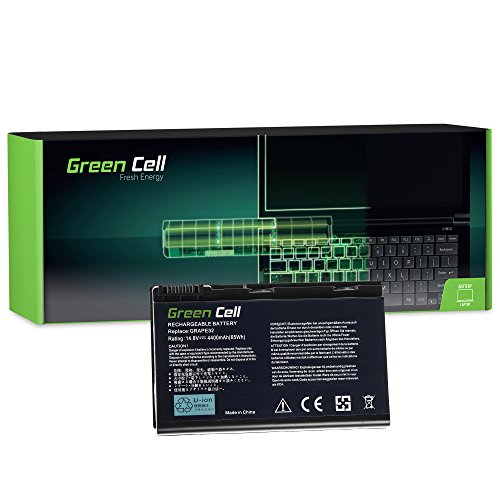 Green Cell Standard Serie GRAPE32 Laptop Akku für Acer Extensa 5100 5210 5220 5230 5230E 5320 5420 5610 5620 5620G 5620Z 5630 5630EZ 5630G 5630Z 7220 7620 (8 Zellen 4400mAh 14.8V Schwarz) von Green Cell