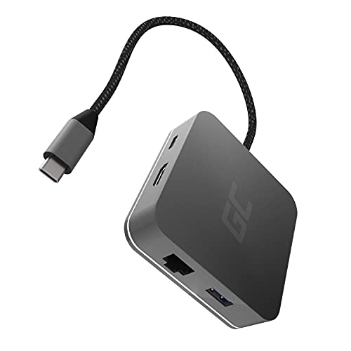 Green Cell Adapter Dockstation GC® USB-C HUB 6 im 1 3X USB 3.0, HDMI 4K, Ethernet, USB-C mit Power Delivery 87W für MacBook Pro 13/15, Dell XPS 13/15 kompatibel mit Samsung DeX von Green Cell