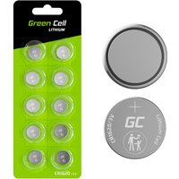 Green Cell - Knopfzelle cr 1620 3 v 10 St. 70 mAh Lithium CR1620 von Green Cell